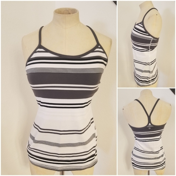 Lululemon Power Y Tank Top Sz 4 Striped Multicolor - Picture 1 of 5